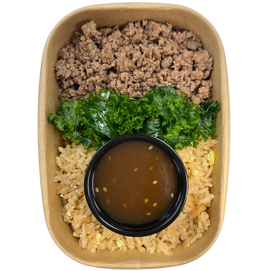 Hibachi Ground Beef Fried Rice & Kale